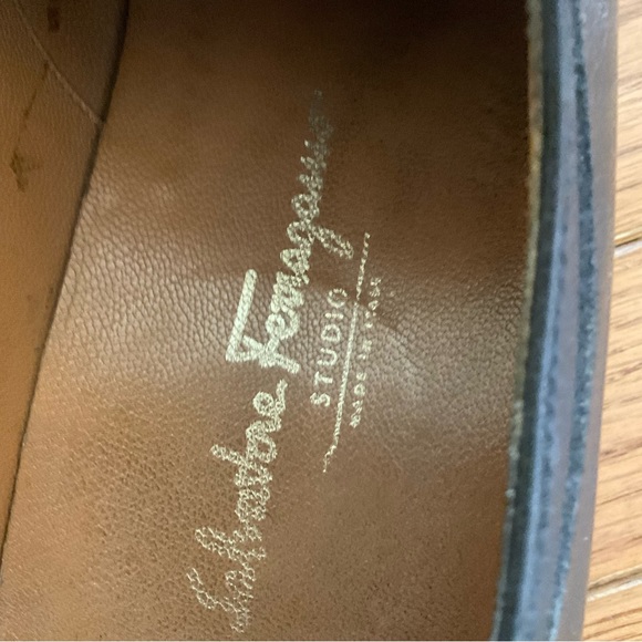 Salvatore Ferragamo Studio Oxford Lace-up Leather Shoe, Black, Men’s Sz 12 - Picture 8 of 12